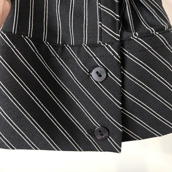 Talbots NWT Women's Black White Striped Button Up V-Neck Stretchy Blouse Size 1X - Picture 6 of 8